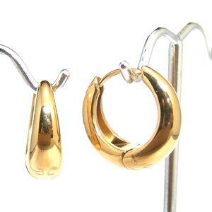 Huggie Earrings Yellow Gold PVD Hypoallergenic Stainless Surgical Steel 3/4 inch